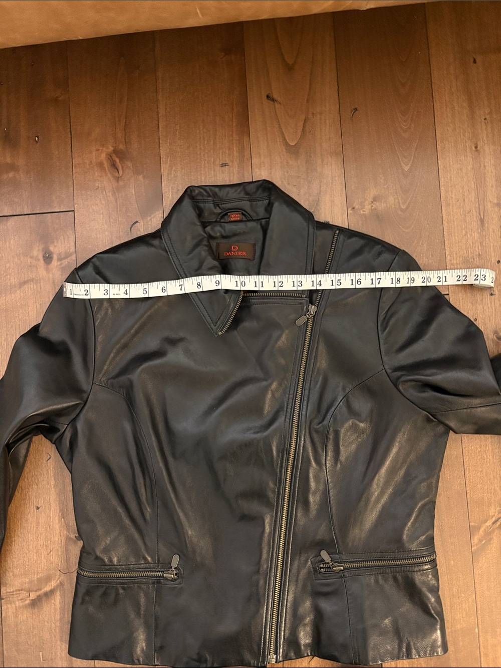 Danier Black Leather Asymmetrical Zip Jacket - Picture 6 of 7